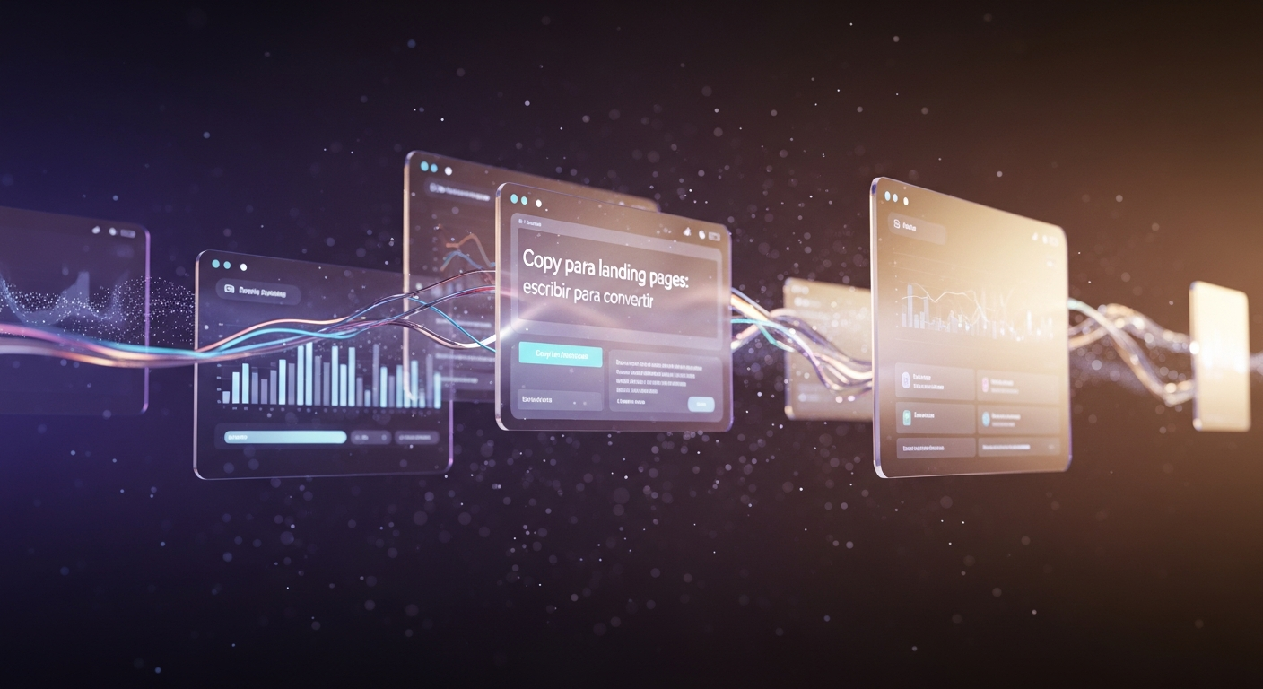 Copy para landing pages: escribir para convertir – ilustración del concepto en crear landing pages profesionales que convierten – Boomatik