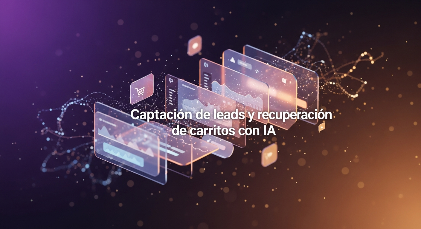 Captación de leads y recuperación de carritos con IA – ilustración del concepto en marketing con ia para ecommerce – Boomatik