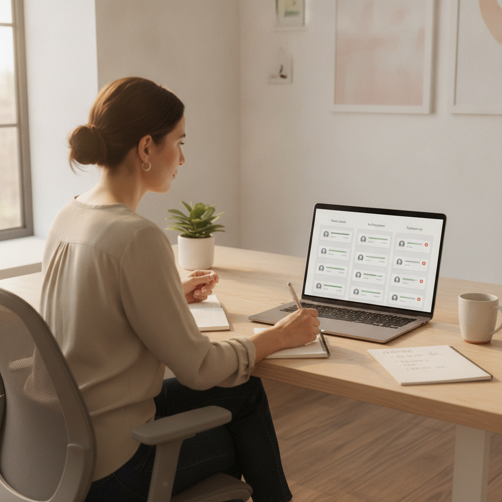 Gestion del embudo de ventas y seguimiento de clientes en un CRM para pymes desde el ordenador