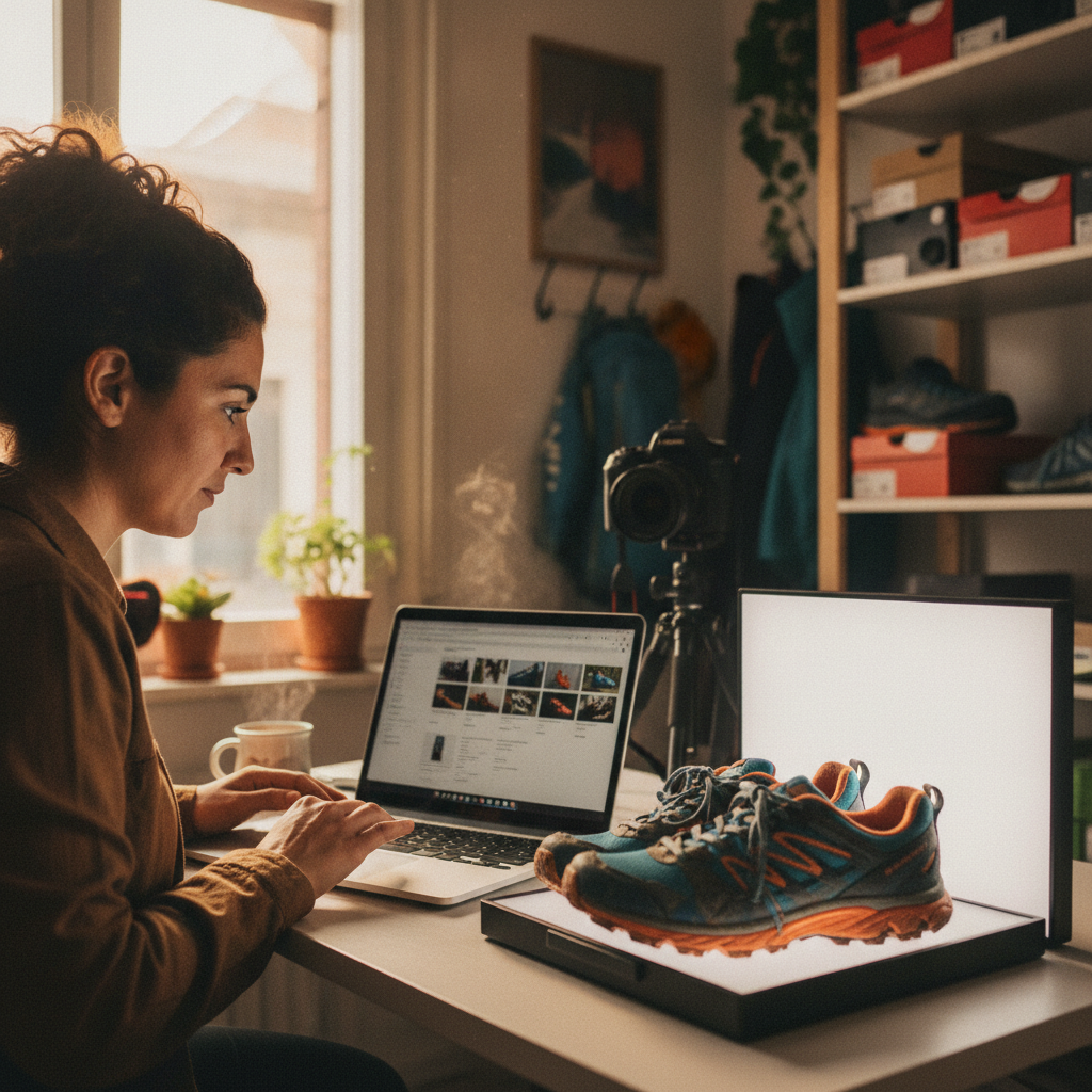 Comerciante optimizando la ficha de producto de su tienda online para posicionar mejor en Google