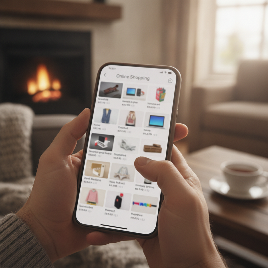 Cliente viendo fichas de productos con foto y precio en Google Shopping desde el movil