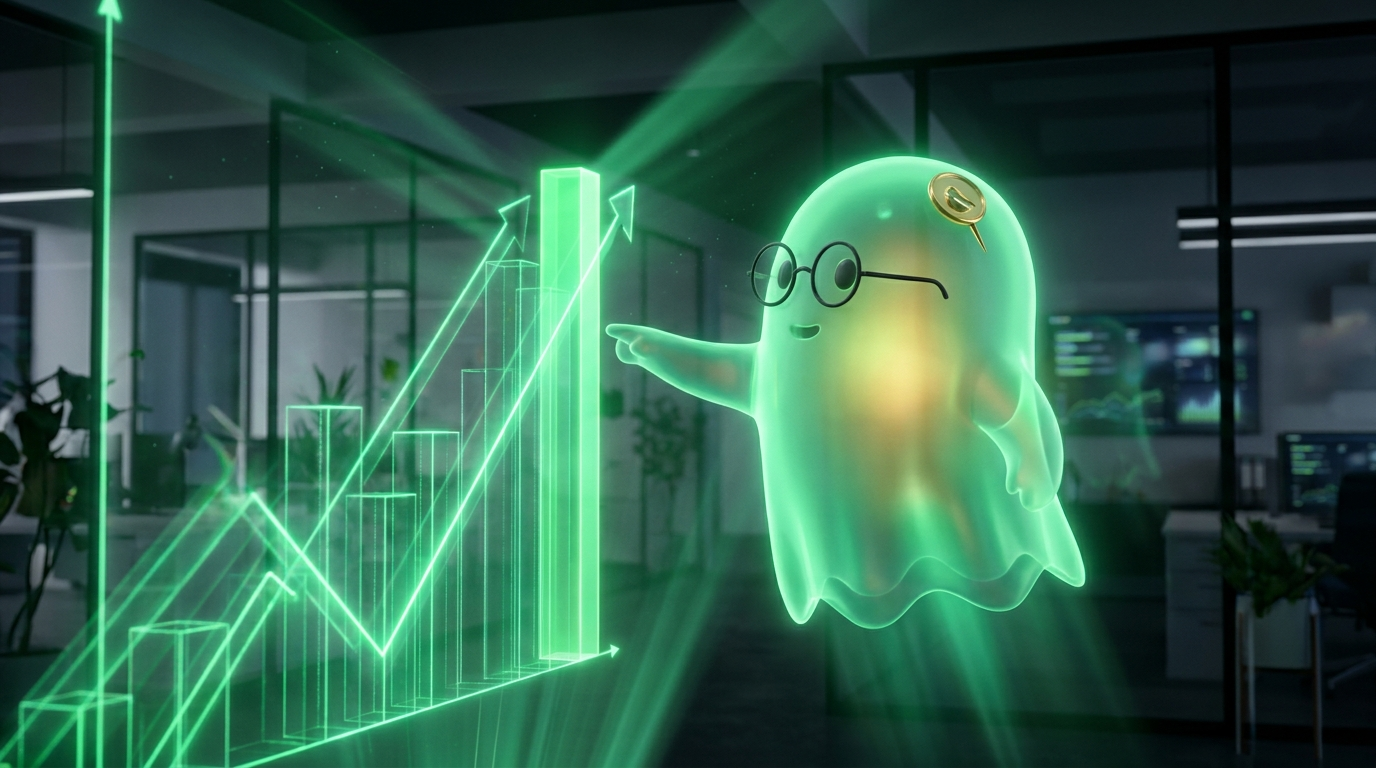 Mascota BOO señalando la primera posición en una gráfica ascendente de posiciones y palabras clave