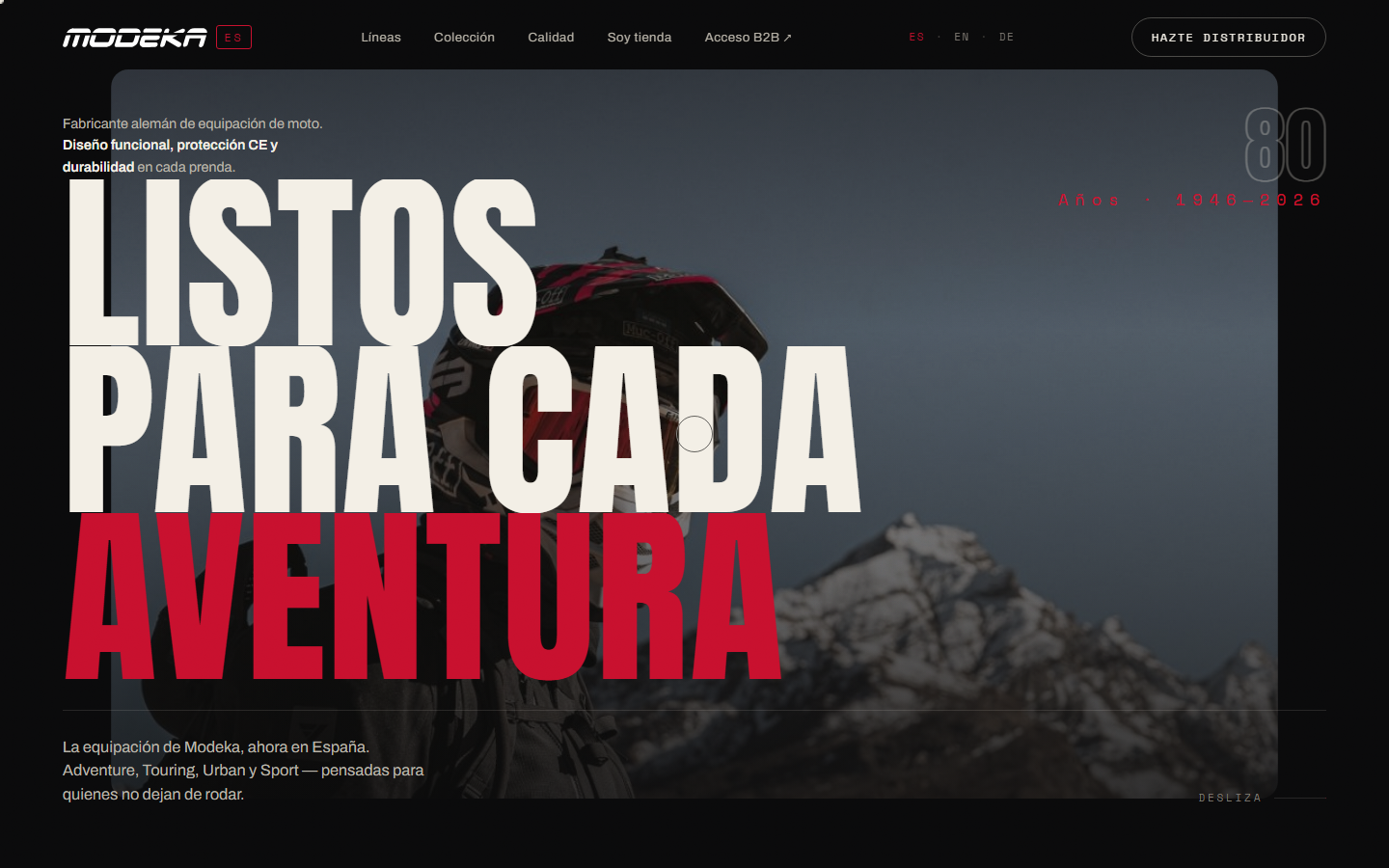 Captura de la landing de Modeka España