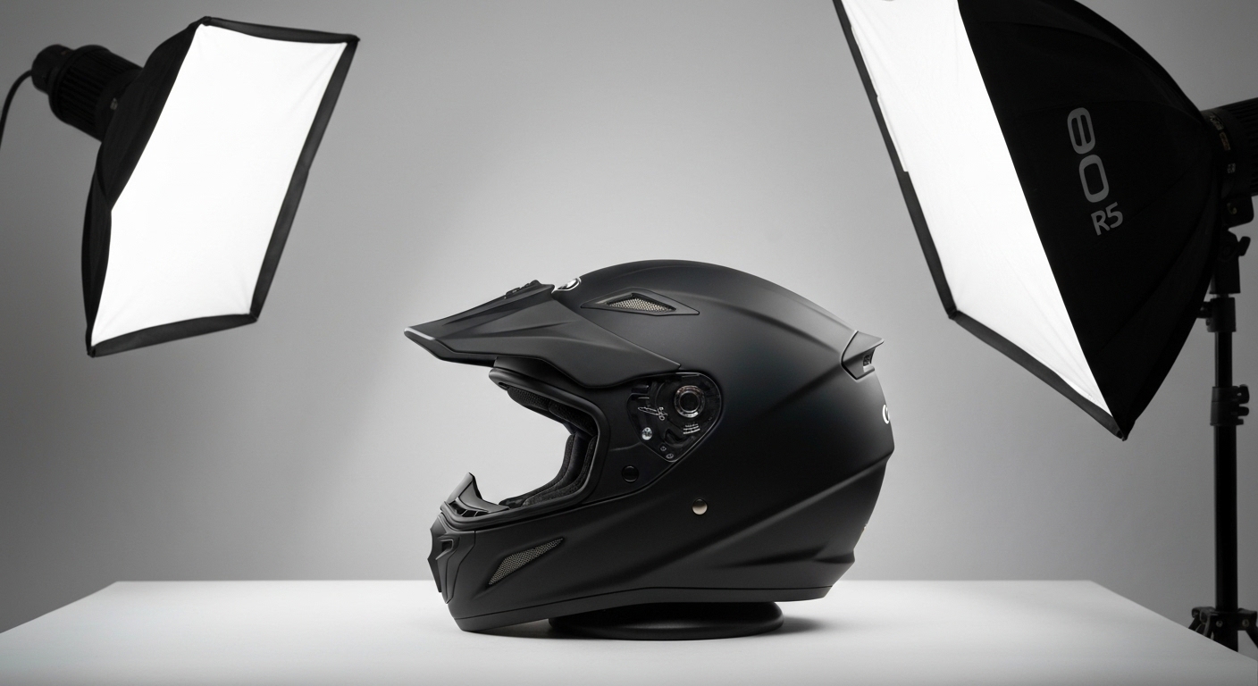 Estudio de fotografia de producto para casco de moto